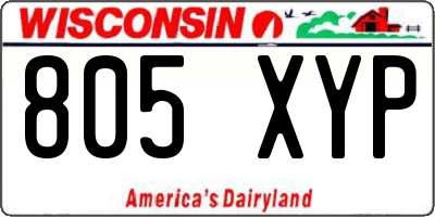 WI license plate 805XYP
