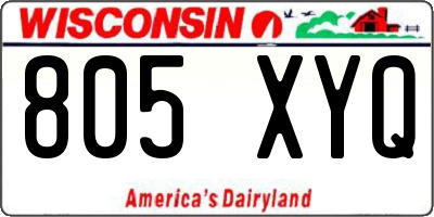 WI license plate 805XYQ