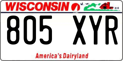 WI license plate 805XYR