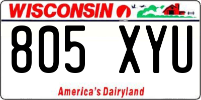 WI license plate 805XYU