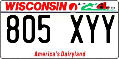 WI license plate 805XYY