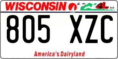 WI license plate 805XZC