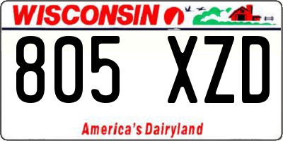 WI license plate 805XZD