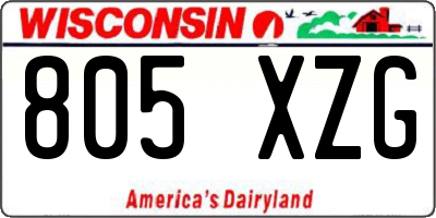 WI license plate 805XZG