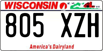 WI license plate 805XZH