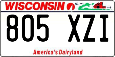 WI license plate 805XZI