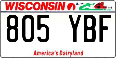 WI license plate 805YBF