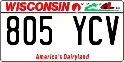 WI license plate 805YCV