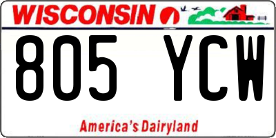 WI license plate 805YCW