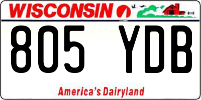 WI license plate 805YDB