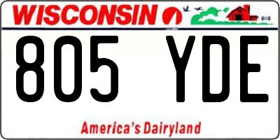 WI license plate 805YDE