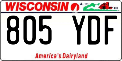 WI license plate 805YDF