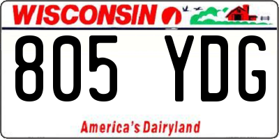 WI license plate 805YDG