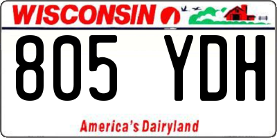 WI license plate 805YDH