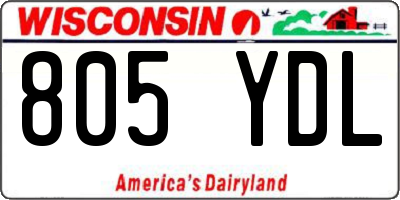 WI license plate 805YDL