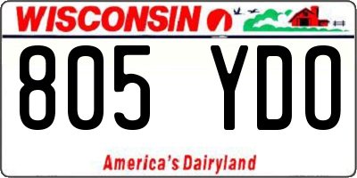 WI license plate 805YDO