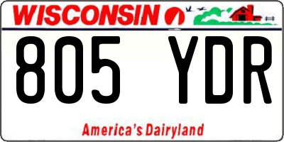 WI license plate 805YDR