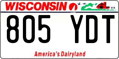 WI license plate 805YDT
