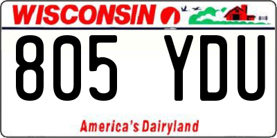 WI license plate 805YDU