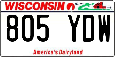 WI license plate 805YDW