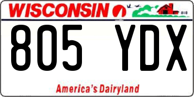WI license plate 805YDX