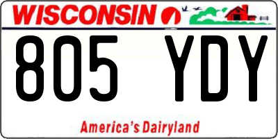 WI license plate 805YDY