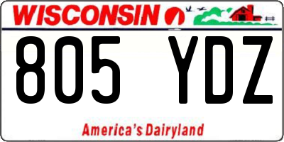 WI license plate 805YDZ