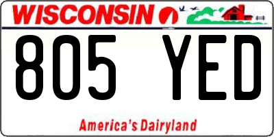 WI license plate 805YED