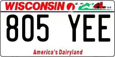 WI license plate 805YEE