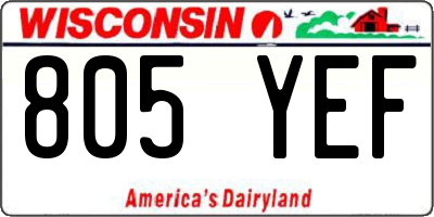 WI license plate 805YEF