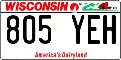 WI license plate 805YEH