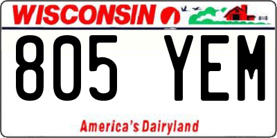 WI license plate 805YEM