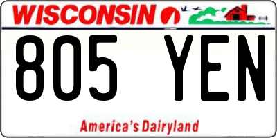 WI license plate 805YEN
