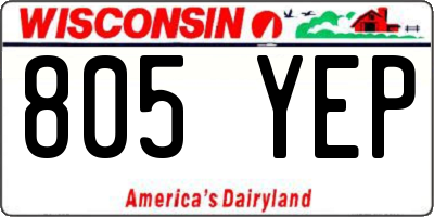 WI license plate 805YEP