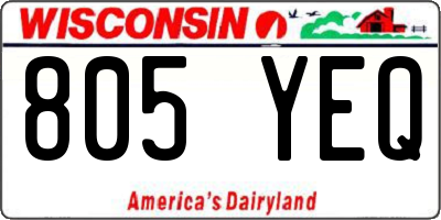 WI license plate 805YEQ