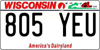 WI license plate 805YEU