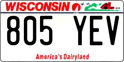 WI license plate 805YEV