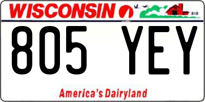 WI license plate 805YEY