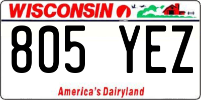 WI license plate 805YEZ