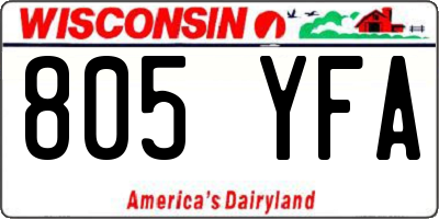 WI license plate 805YFA