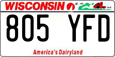 WI license plate 805YFD