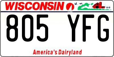 WI license plate 805YFG