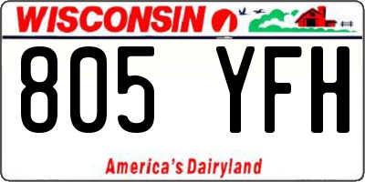 WI license plate 805YFH