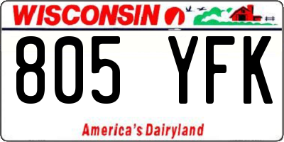 WI license plate 805YFK