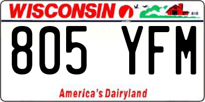 WI license plate 805YFM