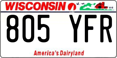 WI license plate 805YFR