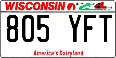 WI license plate 805YFT