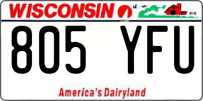 WI license plate 805YFU