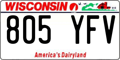 WI license plate 805YFV