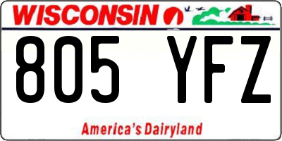 WI license plate 805YFZ
